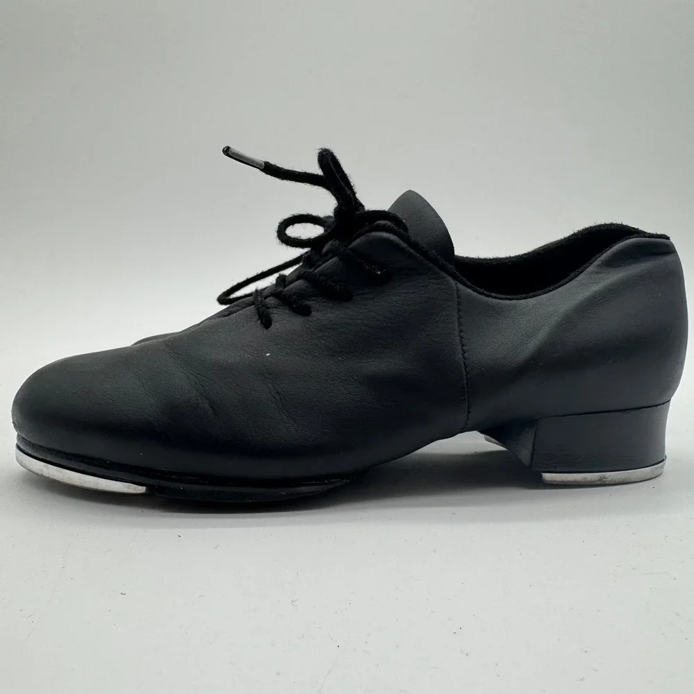 Bloch Shockwave Black Leather Lace Up Tap Shoes Kids Size 1.5 Dance Performance